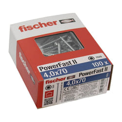 100 Vis vba zingué blanc Power-Fast TX20 Ø4 x 70 mm filetage partiel Fischer