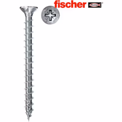 La vis pour panneaux d’aggloméré Fischer PowerFast II CZP est une vis galvanisée à tête fraisée, à sertir PZ et à filetage pa ...