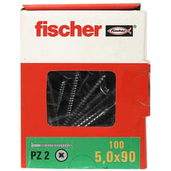 Fischer - 100 Vis vba tête fraisée Power-Fast PZ2 Ø5 x 90 mm filetage partiel
