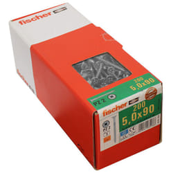Fischer - 200 Vis vba tête fraisée Power-Fast PZ2 Ø5 x 90 mm filetage partiel