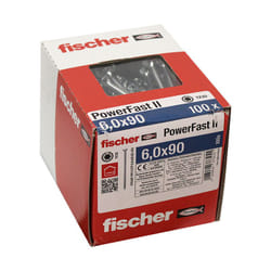 Fischer - 100 Vis Power-Fast fpf-ii-ctp Ø6 x 90 mm, tête fraisée tx, filetage partiel