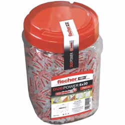 Cheville - Fischer - DuoPower 6x30 - Boîte de 750 - Plastique - Rouge