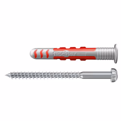 Fischer DuoSeal, Fiche murale, Nylon, Gris, Rouge, 38 mm, 6 mm, 50 pièce(s)