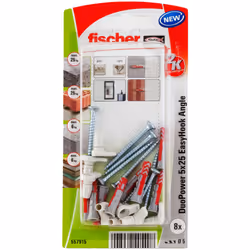 Fischer 557915, Kit de fiches murales et vis, Cruciforme, PZ2, 25 mm, 5 mm, 3,5 cm