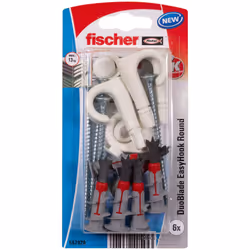 Fischer 557920, Kit de fiches murales et vis, Cruciforme, PZ2, 44 mm, 6 mm, 4 mm