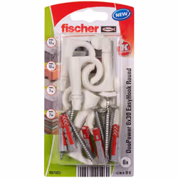 Fischer 557923, Kit de fiches murales et vis, Cruciforme, PZ2, 30 mm, 6 mm, 4 cm