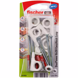 Fischer 557926, Kit de fiches murales et vis, Cruciforme, PZ2, 30 mm, 6 mm, 4 cm