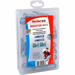La Meister-Box HM fischer contient 50 chevilles HM pré-triées 5x37, 5x52 et 5x65 avec deux formes de tête différentes. La che ...