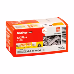 Fischer 568004 ancrage à vis et cheville murale 200 pièce(s) Ancre d'expansion 20 mm