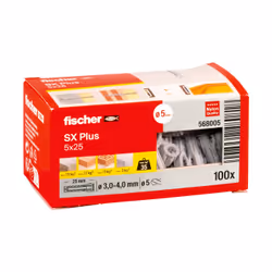 Fischer 568005 ancrage à vis et cheville murale 100 pièce(s) Ancre d'expansion 25 mm