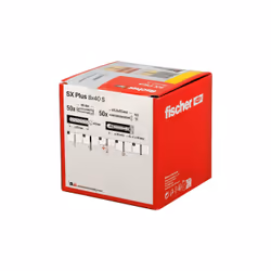 Fischer 568208 ancrage à vis et cheville murale 50 pièce(s) Kit de fiches murales et vis