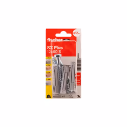 Fischer 567829 ancrage à vis et cheville murale 3 pièce(s) Kit de fiches murales et vis 60 mm