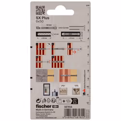 Fischer 567856 ancrage à vis et cheville murale 10 pièce(s)