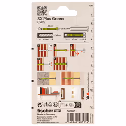 Fischer 567865 ancrage à vis et cheville murale 10 pièce(s)