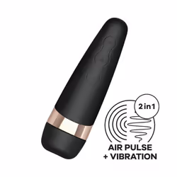 Satisfyer Pro 3+, Vibrateur à baguette, Stimulation du clitoris, Noir, Or rose, Acrylonitrile-Butadiène-Styrène (ABS), Silico ...