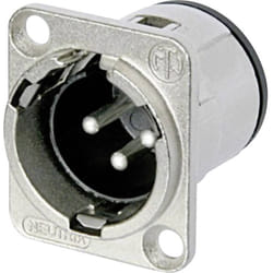 Neutrik - xlr embase mâle, contacts droits NC3MD-V Nombre de pôles: 3 argent 1 pc(s)