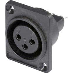 Hicon - xlr embase femelle, contacts droits HI-X3DF-P Nombre de pôles: 3 noir 1 pc(s) D14431