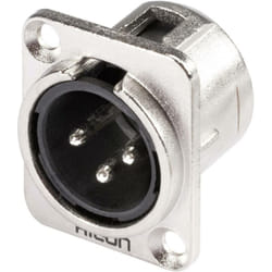 Hicon - xlr embase mâle, contacts droits HI-X3DM Nombre de pôles: 3 argent, noir 1 pc(s) D14689