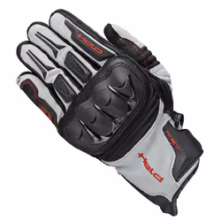 Held Sambia Gants de moto, noir-gris-rouge, taille S pour Hommes