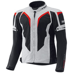 Held Zelda Veste textile de motocycle pour femmes, gris-rouge, taille 3XL