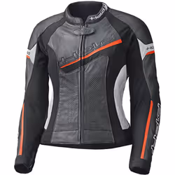 Held Debbie II Blouson en cuir de moto perforé pour femmes, noir-blanc-rouge, taille 40