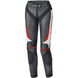 Held Lane II Pantalon en cuir de moto pour dames, noir-blanc-rouge, taille 40 pour Femmes