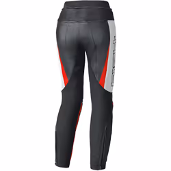Held Lane II Pantalon en cuir de moto pour dames, noir-blanc-rouge, taille 40 pour Femmes