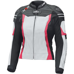 Held Street 3.0 Veste en cuir de moto pour femmes, blanc-rose, taille 42