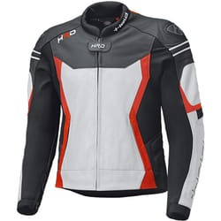 Held Street 3.0 Veste de moto en cuir, blanc-rouge, taille 54 pour Hommes
