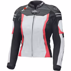 Held Street 3.0 Veste en cuir de moto pour femmes, blanc-rose, taille 38