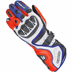 Held Chikara RR Gants de moto perforés, blanc-rouge-bleu, taille S M pour Hommes