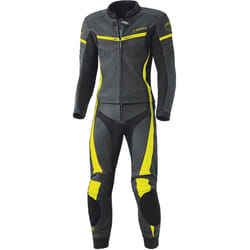 Held Spire Costume en cuir de moto deux pièces pour femmes, noir-jaune, taille 40