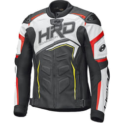 Held Safer II Veste de moto en cuir, noir-blanc-rouge, taille XL pour Hommes
