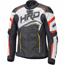Held Safer II Veste de moto en cuir, noir-blanc-rouge, taille L pour Hommes