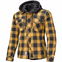 Held Lumberjack II Veste textile de moto, noir-jaune, taille L pour Hommes