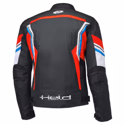 Held Baxley Top Veste textile de moto imperméable, noir-rouge-bleu, taille XL pour Hommes