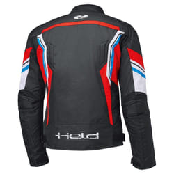Held Baxley Top Veste textile de moto imperméable, noir-rouge-bleu, taille XL pour Hommes