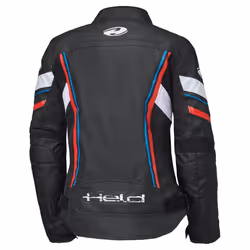 Held Baxley Top imperméable dames moto textile veste, noir-rouge-bleu, taille L pour Femmes