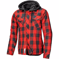 Held Lumberjack II Veste textile de moto, noir-rouge, taille 4XL pour Hommes