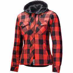 Held Lumberjack II Veste textile de moto de dames, noir-rouge, taille 2XL pour Femmes