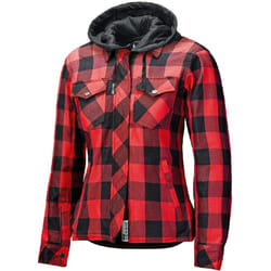 Held Lumberjack II Veste textile de moto de dames, noir-rouge, taille L pour Femmes