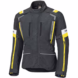 Held 4-Touring II Veste textile de moto imperméable, noir-jaune, taille S pour Hommes