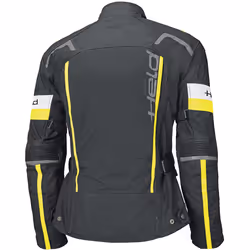 Held 4-Touring II Veste textile de moto imperméable, noir-jaune, taille S pour Hommes