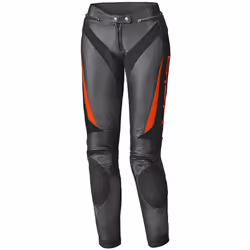 Held Lane II Pantalon en cuir de moto pour dames, noir-rouge, taille 38 pour Femmes