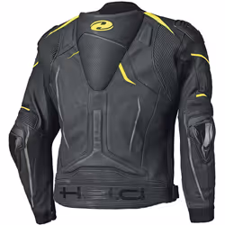 Held Safer II Veste de moto en cuir, noir-jaune, taille 48 pour Hommes