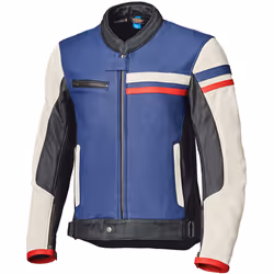Held Midway Veste en cuir de moto, blanc-rouge-bleu, taille 60 pour Hommes