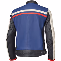 Held Midway Veste en cuir de moto, blanc-rouge-bleu, taille 60 pour Hommes