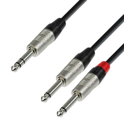adam hall K4 YVPP 0090 câble audio 0,9 m 6,35 mm 2 x 6,35 mm Noir, Argent