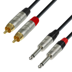 adam hall K4 TPC 0090 câble audio 0,9 m 2 x RCA 2 x 6,35 mm Noir, Argent