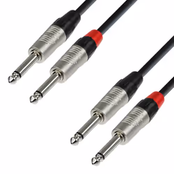 adam hall K4 TPP 0150, 2 x 6,35 mm TRS, Mâle, 2 x 6,35 mm TRS, Mâle, 1,5 m, Noir, Argent